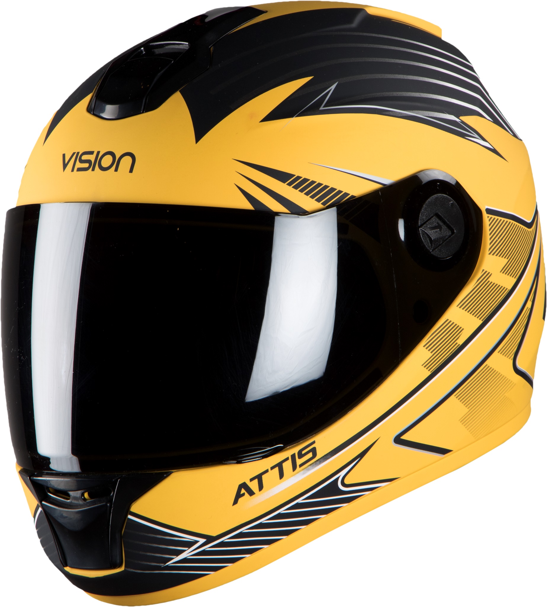 Steelbird HI-GN Men Vision Decal Attis Glossy Yellow/ Black ( Fitted With Clear Visor Extra Smoke Visor Free)